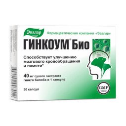 Evalar gingkoum 40 mg, 30 tablečių Evalar gingkoum 40 mg, 30 tablečių