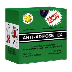 Anti adipose kiniškų žolelių arbata svorio kontrolei, 30 pakelių Anti adipose kiniškų žolelių arbata svorio kontrolei, 30 pakelių