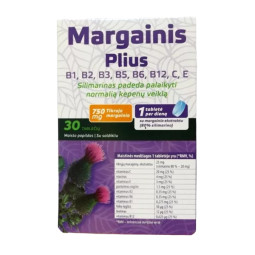 Margainis plius B grupės vitaminai, 30 tablečių Margainis plius B grupės vitaminai, 30 tablečių