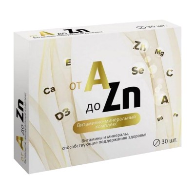 Vitamir vitaminų mineralų kompleksas nuo A iki Zn, 30 tablečių