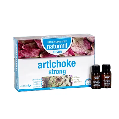Artišokas Strong kepenų veiklai, virškinimui ir organizmo detoksikacijai, 20 buteliukų po 15 ml