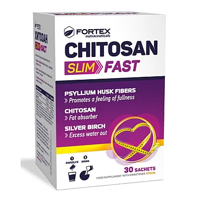 Chitosan slim fast miteliai su saldikliu, 30 pakelių