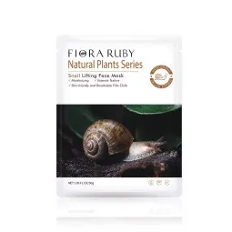 Flora Ruby Drėkinamoji liftingo lakštinė veido kaukė su sraigių sekretu 30 g, 5 vnt