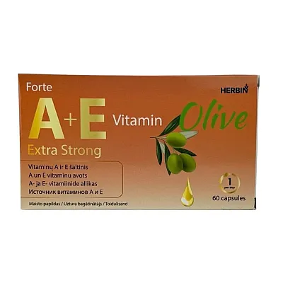Herbin Vitaminai A E strong (retinolio palmitatas), 30 kapsulių