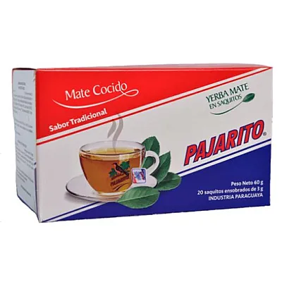 Pajarito Yerba mate elaborada tradicinė, 20 pakelių