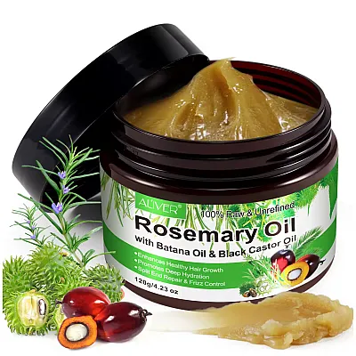Aliver rozmarinų, batanos ir ricinos aliejų kaukė plaukams, 120 g