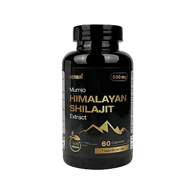 Herbin Himalajų Mumijo Shilajit ekstraktas 500 mg, 60 kapsulių
