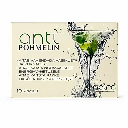 „Antipohmelin“ organizmo atstatymui po alkoholio, 10 kapsulių