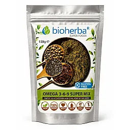 Omega 3-6-9 chia, kanapių ir linų sėmenų miltelių mišinys, 150 g