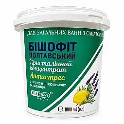 Kristalinis vonios koncentratas „Antistress“ su bišofitu, citrinų ir levandų eteriniais aliejais, 1000 ml