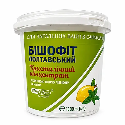 Kristalinis vonios koncentratas su bišofitu, citrinų ir pipirmėčių eteriniais aliejais, 1000 ml