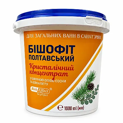 Kristalinis vonios koncentratas su bišofitu, pušų ir eukaliptų eteriniais aliejais, 1000 ml