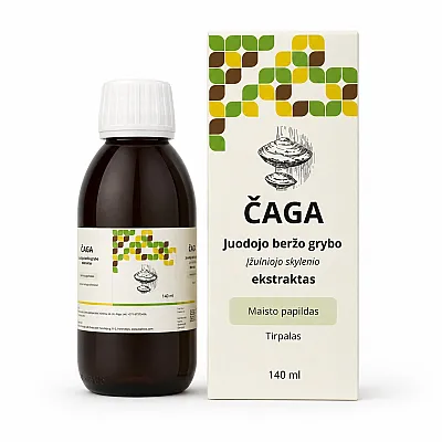 Čaga juodojo beržo grybo (įžulniojo skylenio) ekstraktas, 140 ml