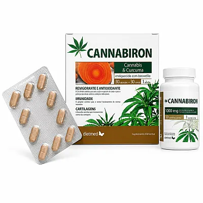 Cannabiron kanapės, bosvelija, imbieras, ciberžolė, 30 tablečių + 30 kapsulių