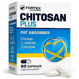 Fortex Chitozanas Plus su L-karnitinu ir chromu, 60 kapsulių
