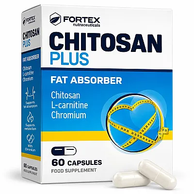 Fortex Chitozanas Plus su L-karnitinu ir chromu, 60 kapsulių