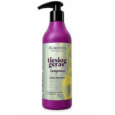 ACappella plaukų šampūnas su hidrolizuotais augaliniais baltymais „GOLD POMPOM“, 250 ml