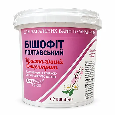 Kristalinis vonios koncentratas su bišofitu, rožmedžių eteriniu aliejumi ir jazminų aromatu, 1000 ml