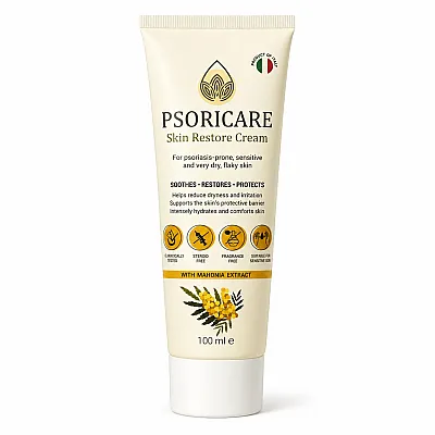 Psoricare dermo kremas, skirtas žmonėms, sergantiems psoriaze (žvyneline)