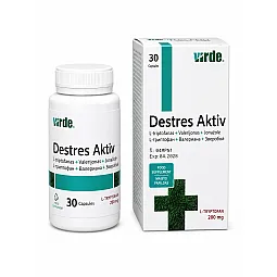 Virde destres aktiv (valerijonas, l-triptofanas, jonažole), 30 kapsulių