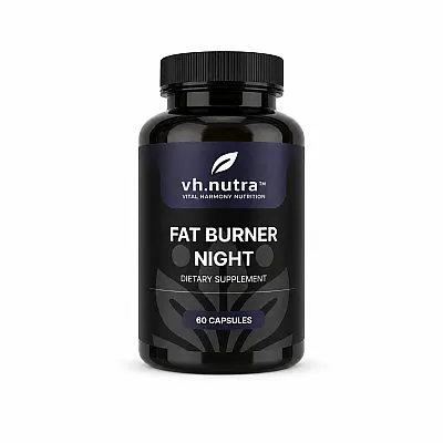 VH.Nutra Fat Burner Night su magnio bisglicinatu ir melatoninu, 60 kapsulių