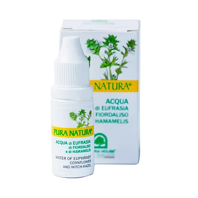 Akių lašai su gysločiais, rugiagėlėmis ir hamamelio vandeniu, 10 m