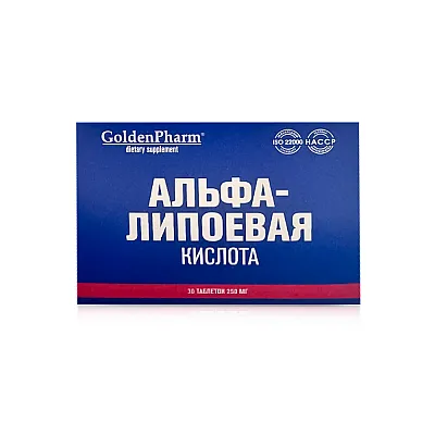 Golden Pharm Alfa-lipoinė rūgštis 180 mg, 30 tablečių