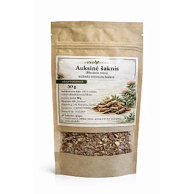 Auksinė šaknis (rhodiola rosea) rožinės rodiolos šaknys, 50 g
