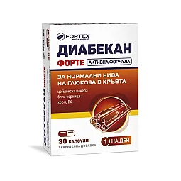 Diabekan Forte (cinamonas, šilkmedis, chromas), 30 kapsulių