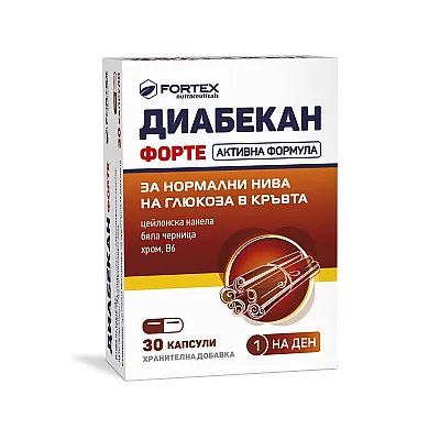 Diabekan Forte (cinamonas, šilkmedis, chromas), 30 kapsulių