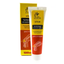 Ekolek ciberžolės kremas su kamparu, mentoliu ir eglės eteriniu aliejumi, sąnariams, 100 ml