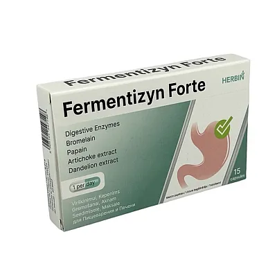 Fermentizyn Forte augaliniai fermentai, virškinimui ir kepenims, 15 kapsulių
