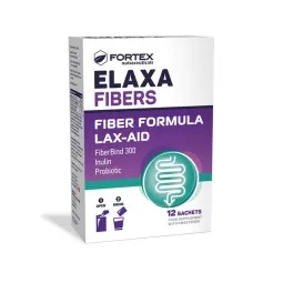 Fortex Elaxa fibers inulinas, skaidulos, probiotikai, 12 pakelių po 5 g