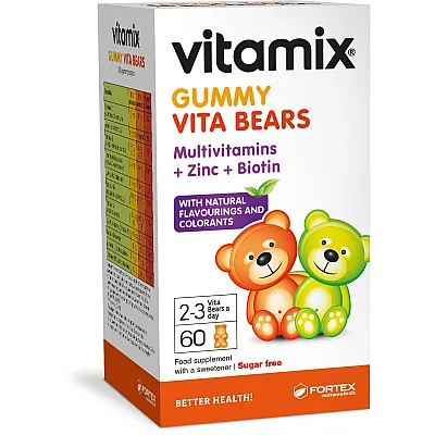 Vitamix multivitaminai guminukai vaikamas + cinkas + biotinas, 60 guminukų