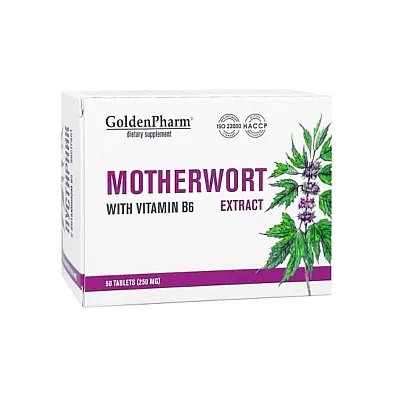 Golden Pharm sukatžolės ekstraktas + vitaminas B6, 50 tablečių