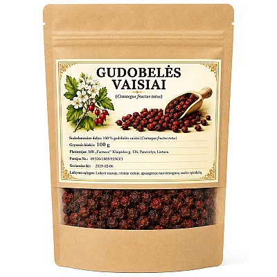 Žolelių arbata „Gudobelių vaisiai“, 100 g