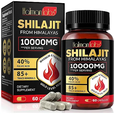 HatmanLabs® Shilajit (Mumijo) iš Himalajų 10:1 ekstraktas, 60 kapsulių