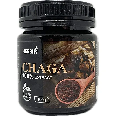 Herbin “Chaga” Čaga grybo ekstraktas strong 14000 mg, 100 g