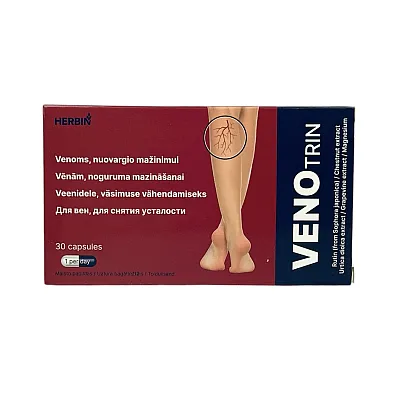 Herbin Venotrin venoms, kaštonas, rutinas, vynmedis, 30 kapsulių