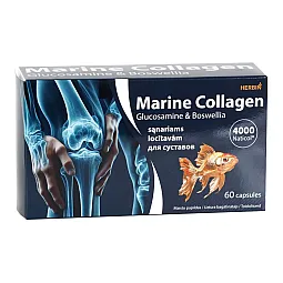 Jūrinis kolagenas Naticol 4000® sąnariams su gliukozaminu ir bosvelija, 60 kapsulių
