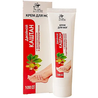 Ekolek kojų, venų kremas su dvigubo kaštono ekstraktu trokserutinu ir dihidrokvercitinu, 100 ml