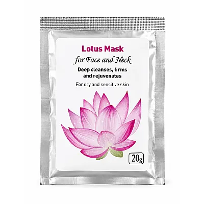 Miltelinė veido kaukė sausai ir jautriai odai, lotosas, rožė, saldymedis, 20 g