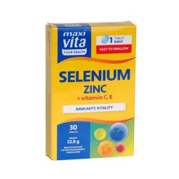 Selenas + organinis cinkas + Vitaminai C ir E, 30 tablečių
