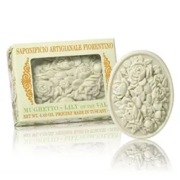 Fiorentino Itališkas rankų darbo muilas su gėlių rašto įspaudu Pakalnutė, 125 g