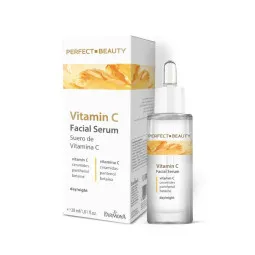 Perfect Beauty serumas veidui šviesinantis su vitaminu c, keramidais, pantenoliu ir betainu, 30ml
