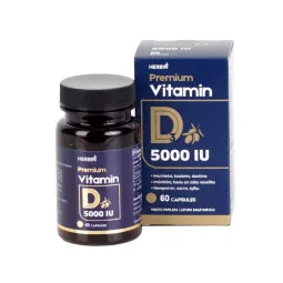 Herbin Premium Vitaminas D3 5000 TV su alyvuogių aliejumi, 60 kapsulių