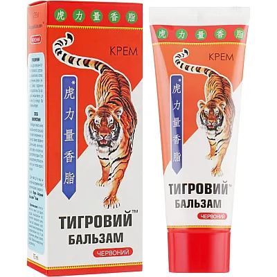 Šildantis sąnarių, nugaros kremas "Tigro balzamas" Raudonas, 75 ml