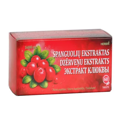 Herbin stambiauogių spanguolių ekstraktas 16000 mg, 60 tablečių