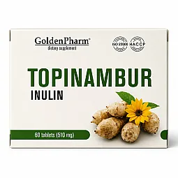 GoldenPharm® Topinambur su inulinu, 60 tablečių
