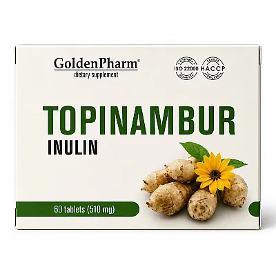 GoldenPharm® Topinambur su inulinu, 60 tablečių